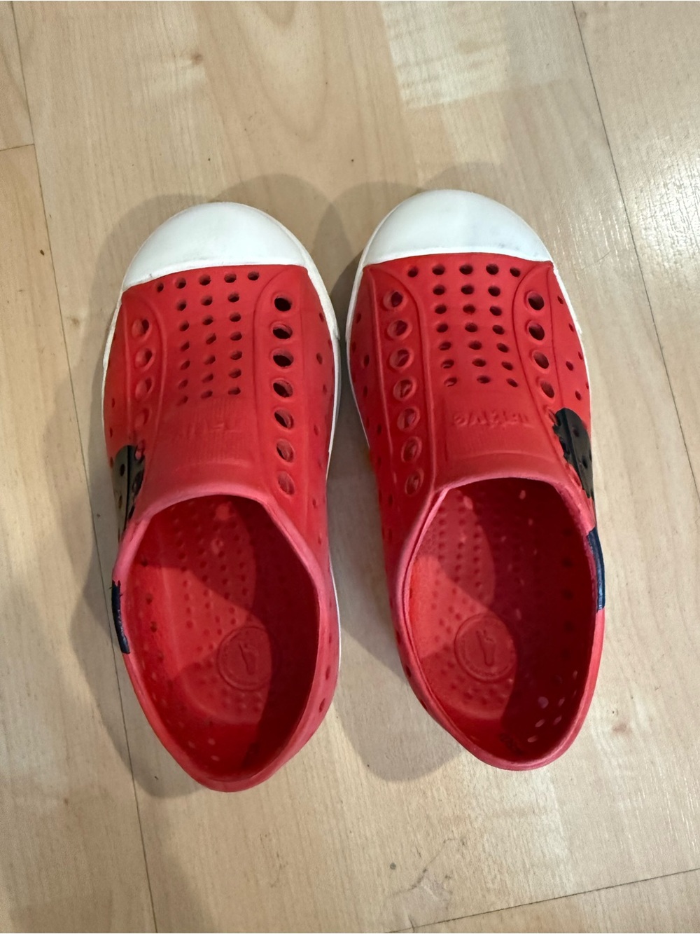 Native Disney Shoes Kids Red and White Slip-On Water Shoes